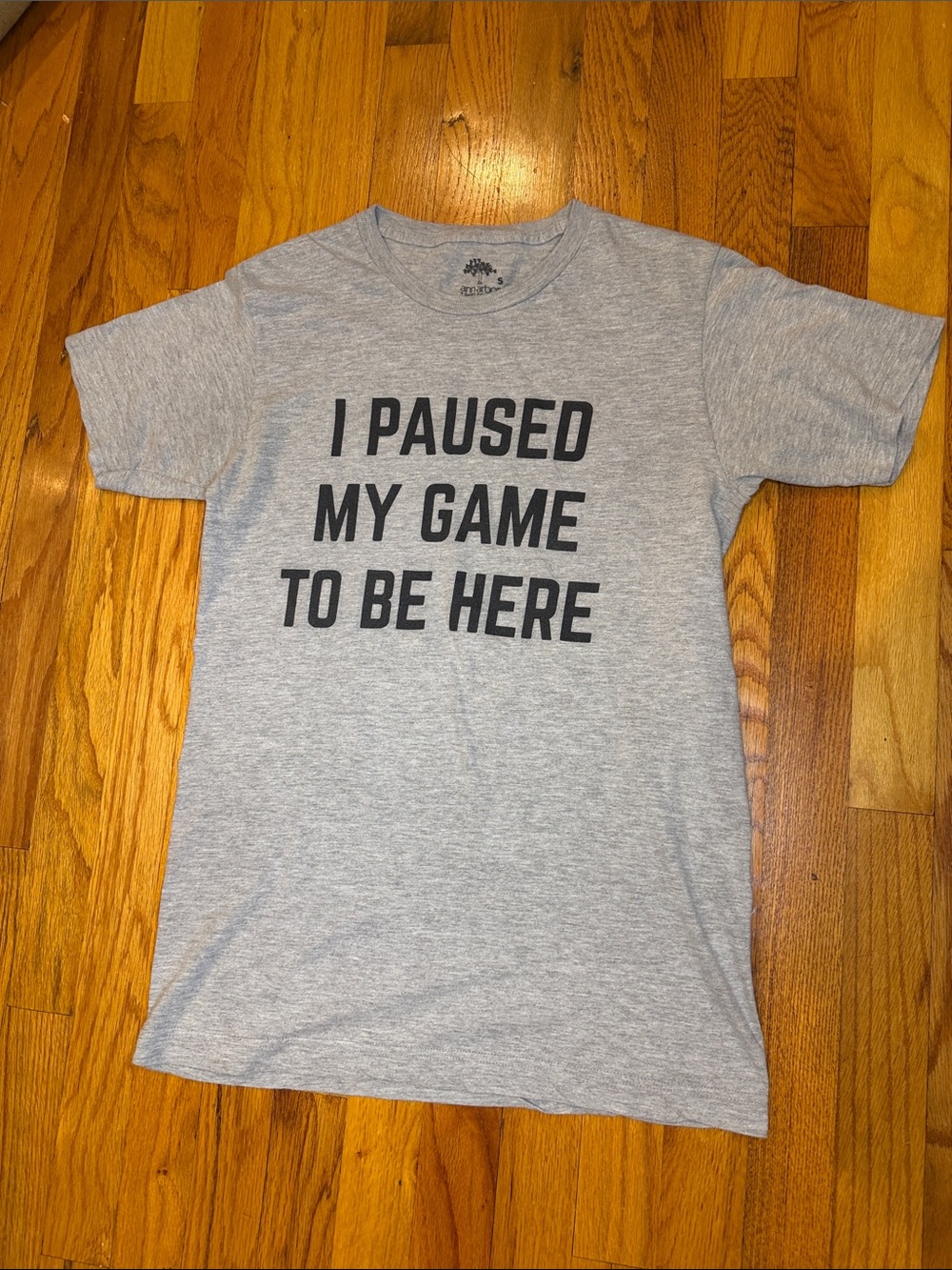 Ann Arbor T-Shirt “I Paused My Game To Be Here“ in Black Size Small Heather Gray
